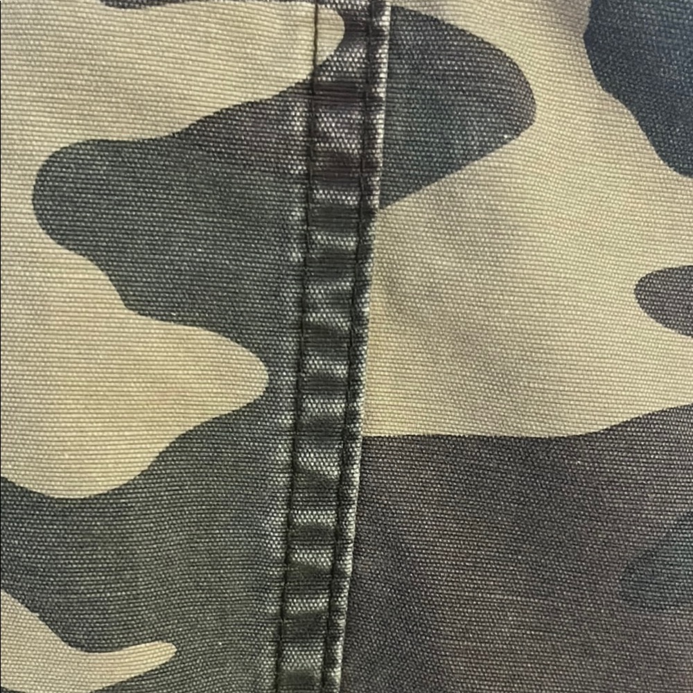 Frame Denim Utility Jacket Green and Tan Military-Inspired - Picture 14 of 15